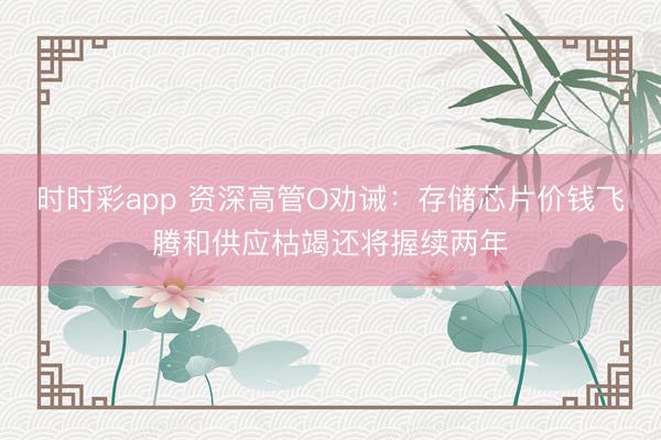 时时彩app 资深高管O劝诫：存储芯片价钱飞腾和供应枯竭还将握续两年