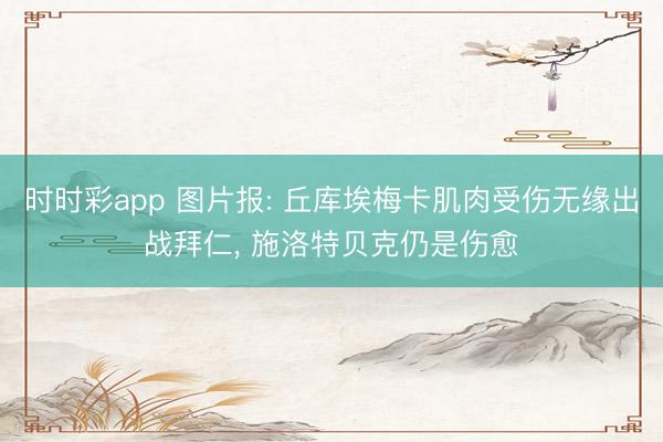 时时彩app 图片报: 丘库埃梅卡肌肉受伤无缘出战拜仁, 施洛特贝克仍是伤愈