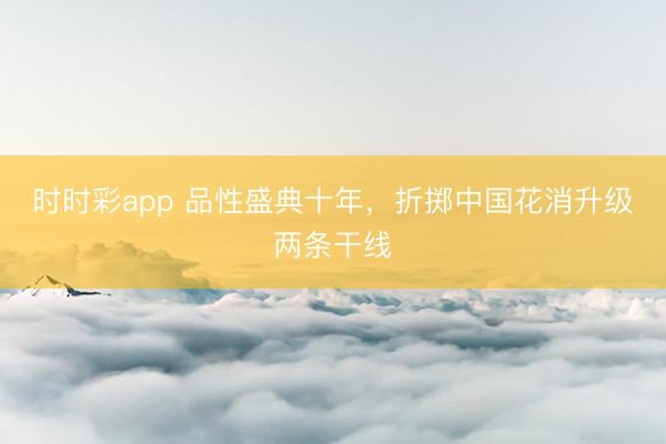时时彩app 品性盛典十年,折掷中国花消升级两条干线