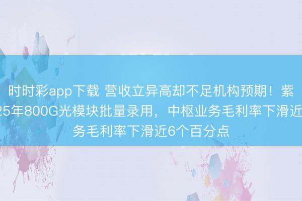 时时彩app下载 营收立异高却不足机构预期！紫光股份2025年800G光模块批量录用，中枢业务毛利率下滑近6个百分点