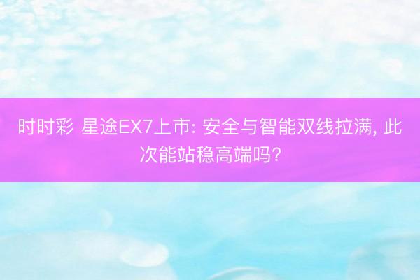 时时彩 星途EX7上市: 安全与智能双线拉满， 此次能站稳高端吗?