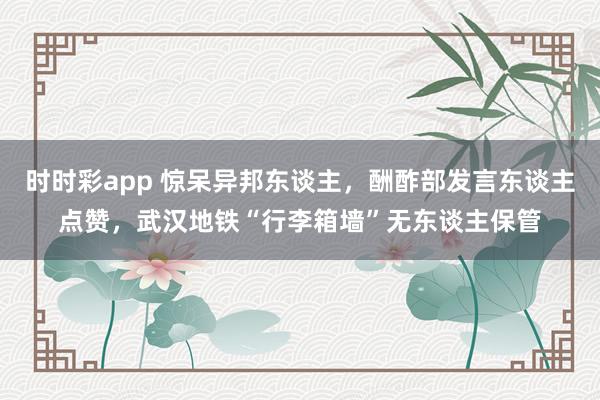时时彩app 惊呆异邦东谈主，酬酢部发言东谈主点赞，武汉地铁“行李箱墙”无东谈主保管