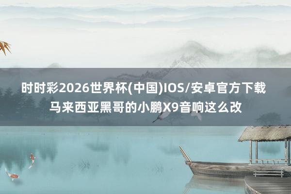 时时彩2026世界杯(中国)IOS/安卓官方下载 马来西亚黑哥的小鹏X9音响这么改