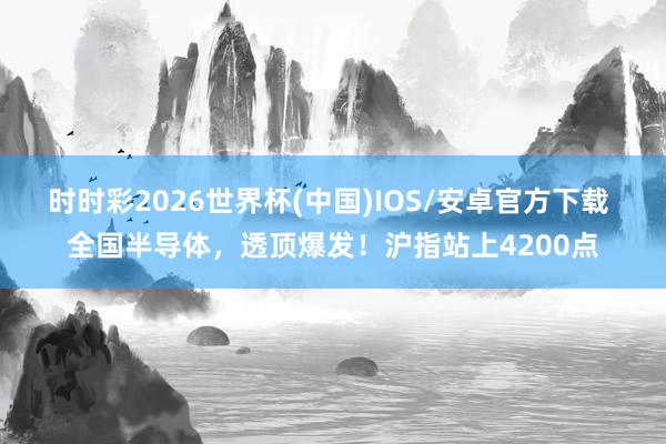 时时彩2026世界杯(中国)IOS/安卓官方下载 全国半导体，透顶爆发！沪指站上4200点