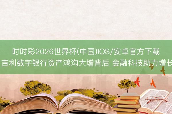 时时彩2026世界杯(中国)IOS/安卓官方下载 吉利数字银行资产鸿沟大增背后 金融科技助力增长