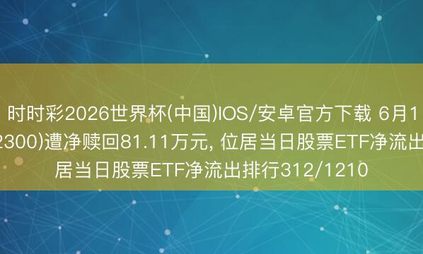 时时彩2026世界杯(中国)IOS/安卓官方下载 6月1日低碳ETF(562300)遭净赎回81.11万元， 位居当日股票ETF净流出排行312/1210