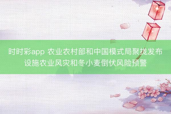 时时彩app 农业农村部和中国模式局聚拢发布设施农业风灾和冬小麦倒伏风险预警
