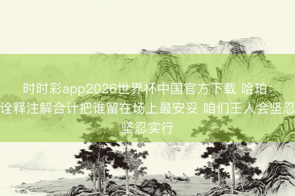时时彩app2026世界杯中国官方下载 哈珀：无论诠释注解合计把谁留在场上最安妥 咱们王人会坚忍实行