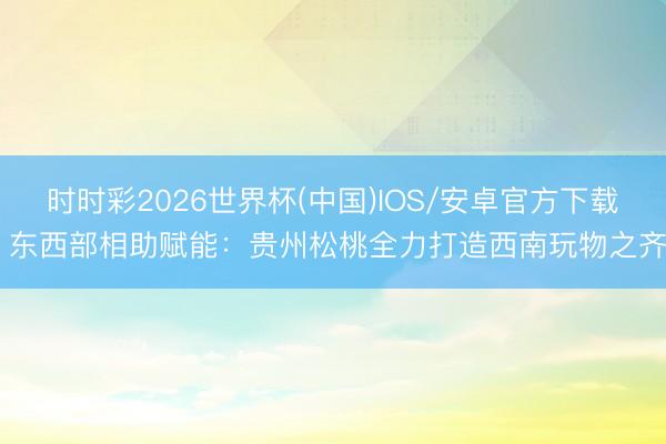 时时彩2026世界杯(中国)IOS/安卓官方下载 东西部相助赋能：贵州松桃全力打造西南玩物之齐