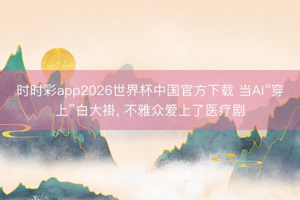 时时彩app2026世界杯中国官方下载 当AI“穿上”白大褂， 不雅众爱上了医疗剧